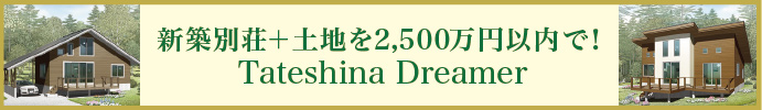 新築別荘＋土地を2,500万円以内で！Tateshina Dreamer